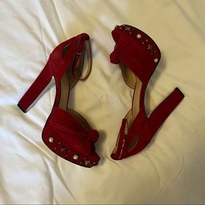 New without box red rhinestone heels